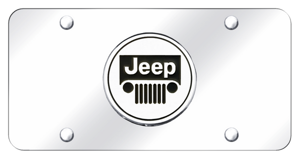 Jeep Jeep License Plate - Chrome on Mirrored License Plate - JEE.CC