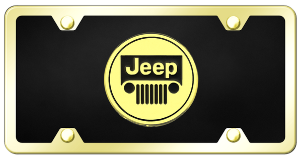 Jeep Jeep Plate Kit - Gold on Black License Plate - JEE.GBK