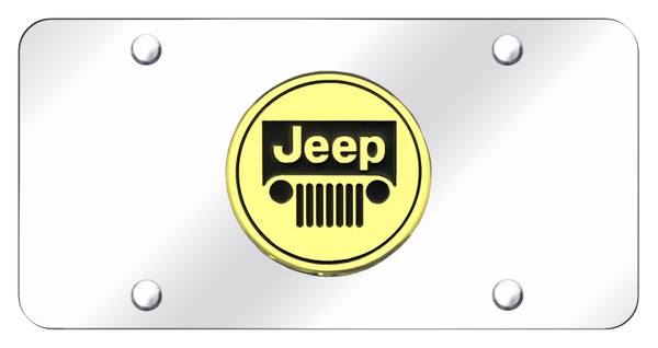 Jeep Jeep License Plate - Gold on Mirrored License Plate - JEE.GC