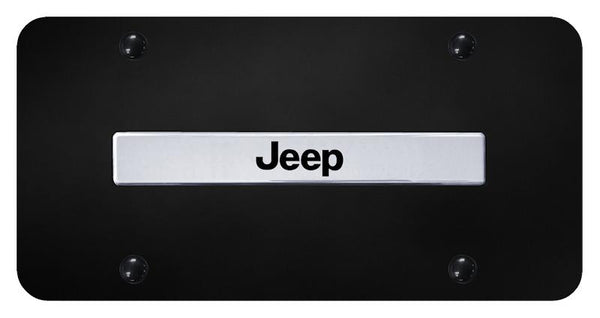 Jeep Jeep Chrome on Black 3D Bar License Plate - JEE.N.CB