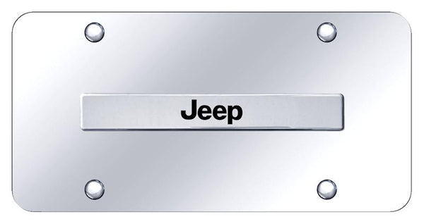 Jeep Jeep Chrome on Chrome 3D Bar License Plate - JEE.N.CC