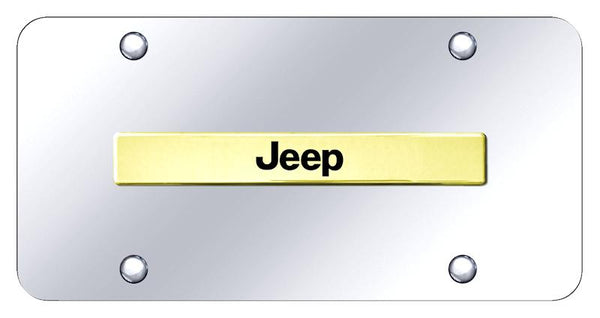 Jeep Jeep Gold on Chrome 3D Bar License Plate - JEE.N.GC