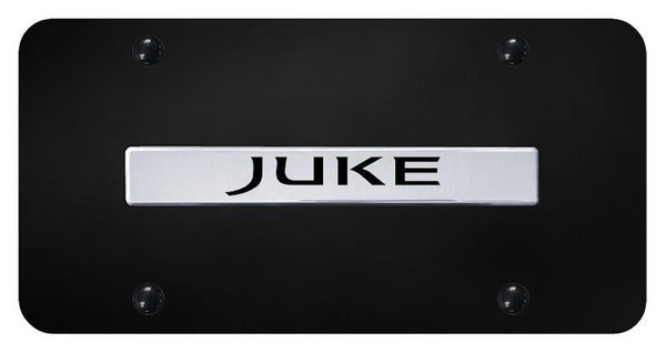 Nissan Juke Chrome on Black 3D Bar License Plate - JUKE.N.CB