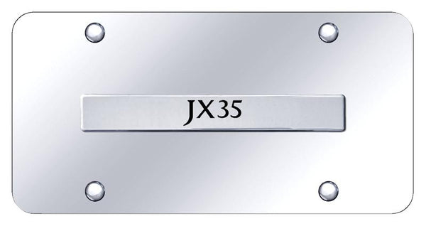 Infiniti JX35 Chrome on Chrome 3D Bar License Plate - JX35.N.CC