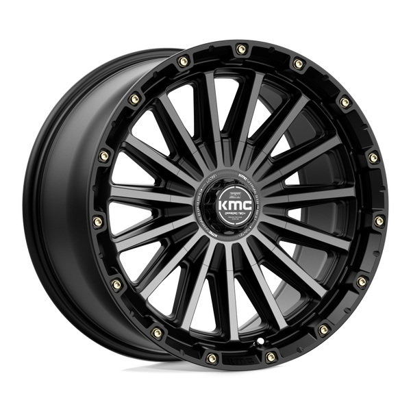 KMC KM102 SIGNAL SATIN BLACK WITH GRAY TINT Wheels for 2021-2023 FORD F-150 [] - 17X9 18 MM - 17"  - (2023 2022 2021)