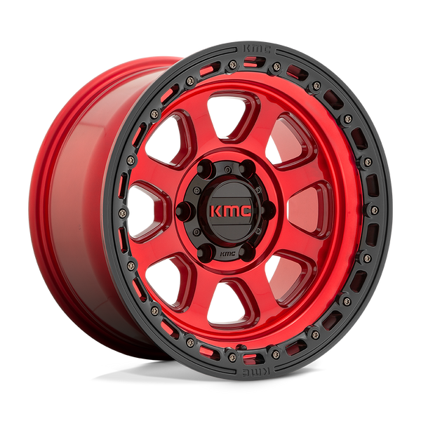 KMC KM548 CHASE CANDY RED WITH BLACK LIP Wheels for 2019-2022 FORD RANGER [] - 20X9 18 MM - 20"  - (2022 2021 2020 2019)