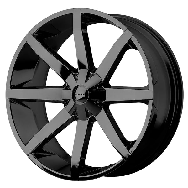 KMC KM651 SLIDE GLOSS BLACK Wheels for 2014-2020 ACURA RLX [] - 20X8.5 38 mm - 20"  - (2020 2019 2018 2017 2016 2015 2014)