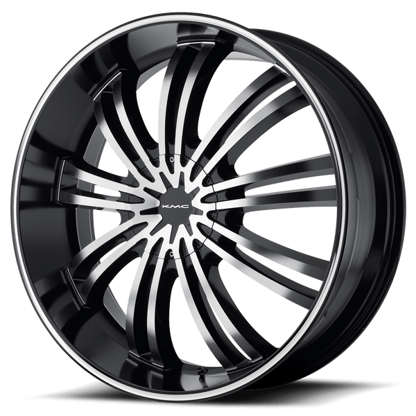 KMC KM682 SPIDER GLOSS BLACK MACHINED Wheels for 2014-2016 ACURA MDX [] - 20X8.5 35 mm - 20"  - (2016 2015 2014)