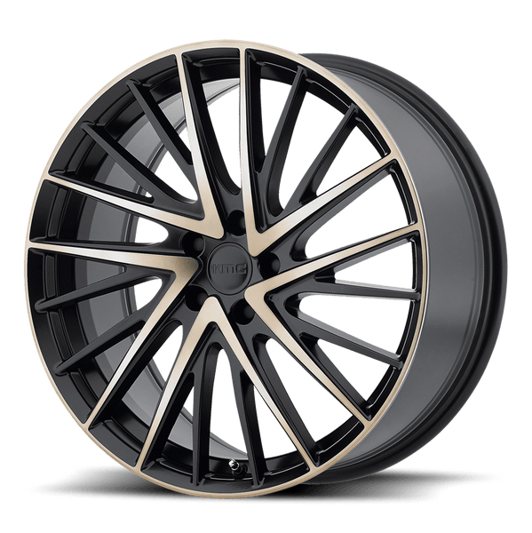 KMC KM697 NEWTON SATIN BLACK W/ MACHINED FACE AND TINTED CLEAR Wheels for 2004-2008 ACURA TL TYPE-S [] - 20X8.5 35 mm - 20"  - (2008 2007 2006 2005 2004)