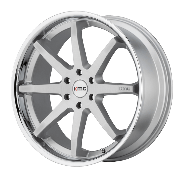 KMC KM715 REVERB BRUSHED SILVER CHROME LIP Wheels for 2017-2020 ACURA MDX [] - 20X9 30 mm - 20"  - (2020 2019 2018 2017)