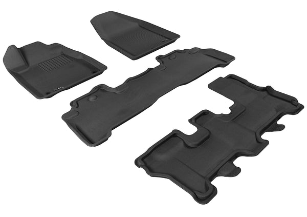 3D MAXpider KAGU Floor Mat for 2007-2013 ACURA MDX  - BLACK - 1ST ROW 2ND ROW 3RD ROW - L1AC00001509 [2020 2019 2018 2017 2016 2015 2014]