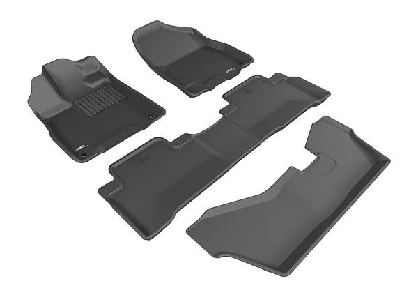 3D MAXpider KAGU Floor Mat for 2014-2020 ACURA MDX  - BLACK - 1ST ROW 2ND ROW 3RD ROW - L1AC00601509 [2020 2019 2018 2017]