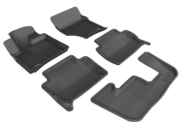 3D MAXpider KAGU Floor Mat for 2007-2015 AUDI Q7  - BLACK - 1ST ROW 2ND ROW 3RD ROW - L1AD02601509 [2023 2022 2021 2020 2019 2018]