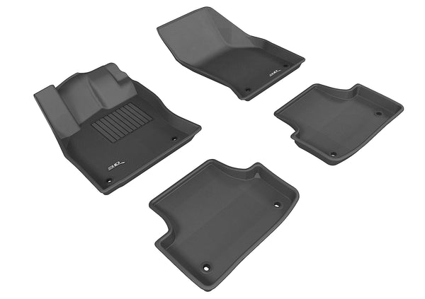 3D MAXpider KAGU Floor Mat for 2015-2020 AUDI A3/ RS3/ S3/ SPORTBACK E-TRON  - BLACK - 1ST ROW 2ND ROW - L1AD03301509 [2024 2023 2022 2021 2020 2019]