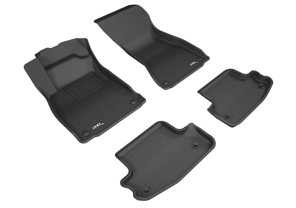 3D MAXpider KAGU Floor Mat for 2018-2023 AUDI A5 COUPE / S5 COUPE  - BLACK - 1ST ROW 2ND ROW - L1AD04901509 [2011 2010 2009 2008 2007 2006]