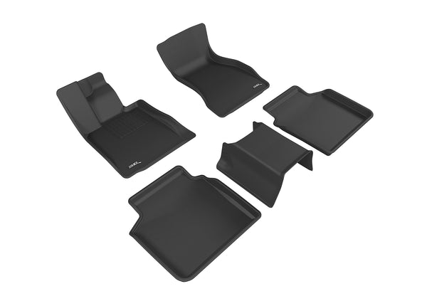 3D MAXpider KAGU Floor Mat for 2016-2022 BMW 7 SERIES  - BLACK - 1ST ROW 2ND ROW - L1BM07601509 [2015 2014 2013 2012 2011 2010 2009 2008 2007 2006]