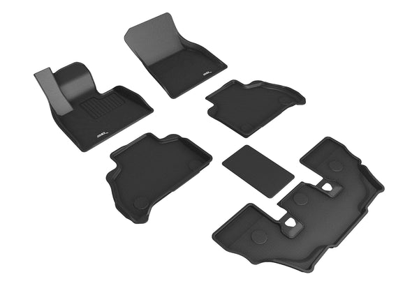 3D MAXpider KAGU Floor Mat for 2019-2024 BMW X7 (G07) 6-PASSENGER  - BLACK - 1ST ROW 2ND ROW 3RD ROW - L1BM10501509 [2017 2016 2015 2014]