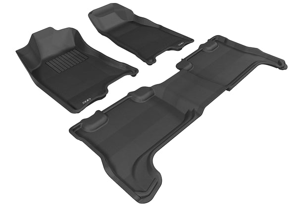 3D MAXpider KAGU Floor Mat for 2004-2012 CHEVROLET/ GMC COLORADO/ CANYON CREW CAB  - BLACK - 1ST ROW 2ND ROW - L1CH02701509 [2010 2009 2008]