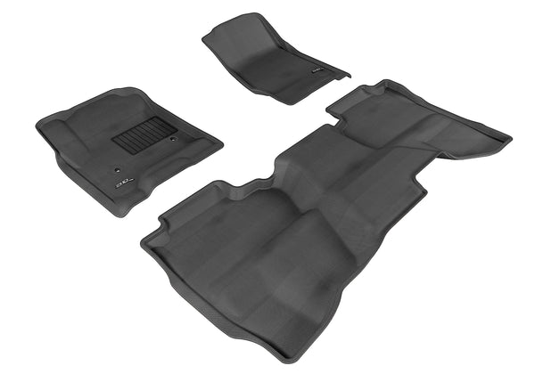 3D MAXpider KAGU Floor Mat for 2014-2019 CHEVROLET SILVERADO DOUBLE CAB  - BLACK - 1ST ROW 2ND ROW - L1CH03901509 [2020 2019 2018 2017 2016 2015 2014 2013 2012 2011 2010 2009 2008]