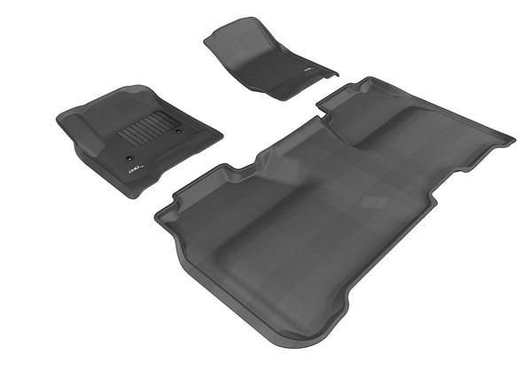 3D MAXpider KAGU Floor Mat for 2014-2019 CHEVROLET SILVERADO CREW CAB  - BLACK - 1ST ROW 2ND ROW - L1CH04001509 [2023 2022 2021 2020 2019]