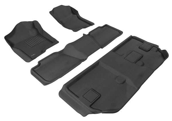 3D MAXpider KAGU Floor Mat for 2007-2014 CHEVROLET SUBURBAN  - BLACK - 1ST ROW 2ND ROW 3RD ROW - L1CH04601509 [2023 2022 2021 2020 2019 2018 2017 2016 2015 2014 2013 2012]