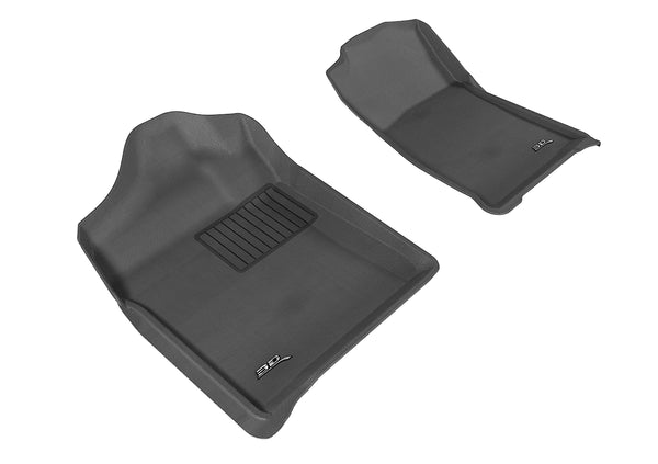 3D MAXpider KAGU Floor Mat for 2007-2013 CHEVROLET/GMC SILVERADO/SIERRA REGULAR CAB  - BLACK - 1ST ROW - L1CH05111509 [2023 2022 2021 2020 2019]