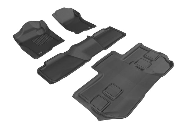 3D MAXpider KAGU Floor Mat for 2011-2014 CHEVROLET SUBURBAN  - BLACK - 1ST ROW 2ND ROW 3RD ROW - L1CH05401509 [2023 2022 2021 2020 2019]