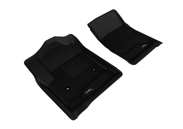 3D MAXpider KAGU Floor Mat for 2014-2018 CHEVROLET/GMC SILVERADO/SIERRA REGULAR CAB  - BLACK - 1ST ROW - L1CH05611509 [2020 2019 2018 2017]