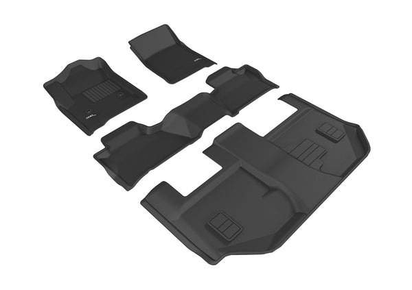 3D MAXpider KAGU Floor Mat for 2015-2020 CHEVROLET SUBURBAN  - BLACK - 1ST ROW 2ND ROW 3RD ROW - L1CH07501509 [2010 2009]