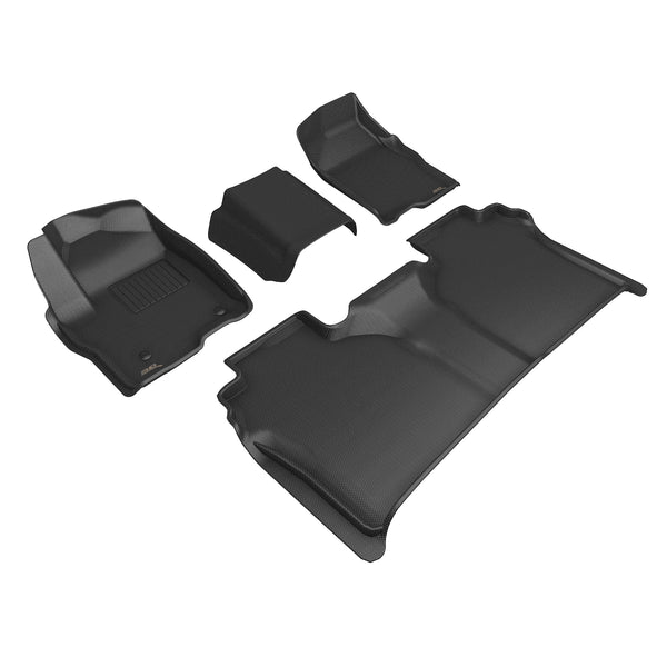 3D MAXpider KAGU FLOOR MAT for 2019-2023 CHEVROLET SILVERADO CREW CAB  - BLACK - 1ST ROW 2ND ROW - L1CH09901509 [2019 2018 2017]