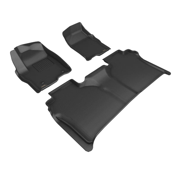 3D MAXpider KAGU FLOOR MAT for 2019-2023 CHEVROLET SILVERADO CREW CAB  - BLACK - 1ST ROW 2ND ROW - L1CH10001509 [2022 2021 2020 2019 2018]