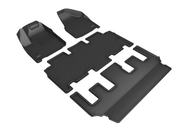 3D MAXpider KAGU Floor Mat for 2018-2021 CHRYSLER PACIFICA HYBRID  - BLACK - 1ST ROW 2ND ROW 3RD ROW - L1CY00701509 [2023 2022 2021]