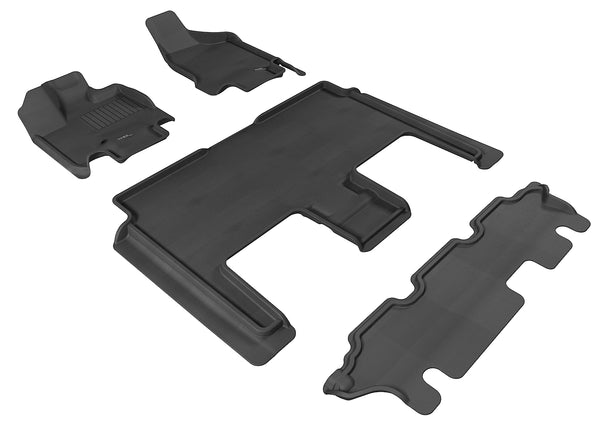 3D MAXpider KAGU Floor Mat for 2008-2020 DODGE GRAND CARAVAN  - BLACK - 1ST ROW 2ND ROW 3RD ROW - L1DG01601509 [2023 2022]