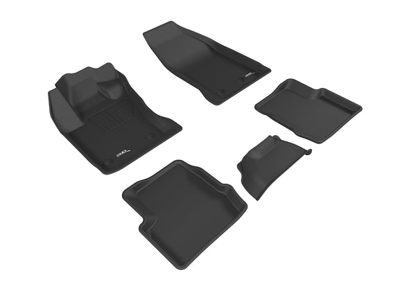 3D MAXpider KAGU Floor Mat for 2015-2023 FIAT 500X  - BLACK - 1ST ROW 2ND ROW - L1FA00501509 [2012 2011 2010 2009 2008]