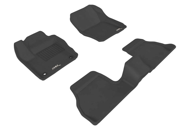 3D MAXpider KAGU Floor Mat for 2012-2018 FORD FOCUS  - BLACK - 1ST ROW 2ND ROW - L1FR02901509 [2013 2012]