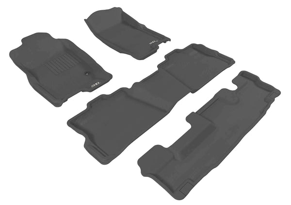 3D MAXpider KAGU Floor Mat for 2006-2010 FORD EXPLORER  - BLACK - 1ST ROW 2ND ROW 3RD ROW - L1FR03501509 [2020 2019 2018 2017 2016 2015]