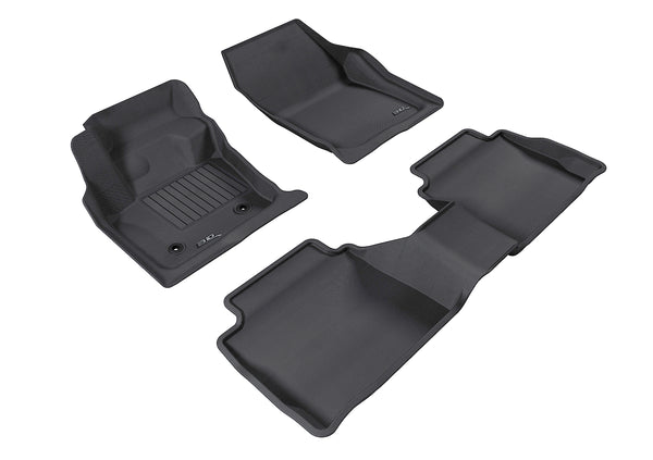 3D MAXpider KAGU Floor Mat for 2013-2016 FORD FUSION  - BLACK - 1ST ROW 2ND ROW - L1FR06001509 [2021 2020 2019 2018 2017 2016]