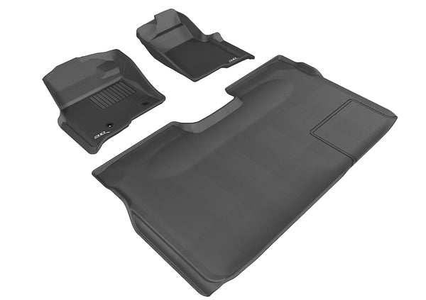 3D MAXpider KAGU Floor Mat for 2010-2014 FORD F-150 SUPERCREW  - BLACK - 1ST ROW 2ND ROW - L1FR07201509 [2022 2021 2020 2019 2018]