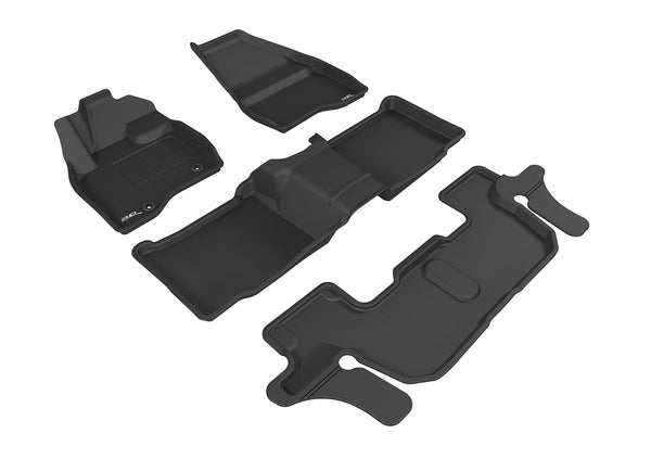 3D MAXpider KAGU Floor Mat for 2015-2016 FORD EXPLORER  - BLACK - 1ST ROW 2ND ROW 3RD ROW - L1FR09101509 [2013 2012 2011]