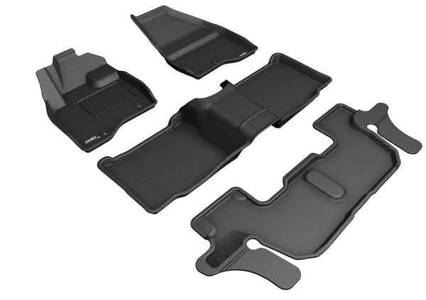 3D MAXpider KAGU Floor Mat for 2017-2019 FORD EXPLORER  - BLACK - 1ST ROW 2ND ROW 3RD ROW - L1FR11101509 [2020 2019 2018 2017 2016 2015]