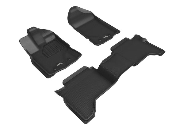 3D MAXpider KAGU Floor Mat for 2019-2023 FORD RANGER SUPERCREW  - BLACK - 1ST ROW 2ND ROW - L1FR12201509 [2021 2020 2019 2018 2017 2016]