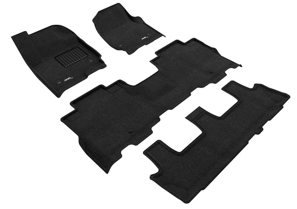 3D MAXpider ELEGANT Floor Mat for 2018-2022 FORD EXPEDITION  - BLACK - 1ST ROW 2ND ROW 3RD ROW - L1FR12404709 [2020 2019 2018]