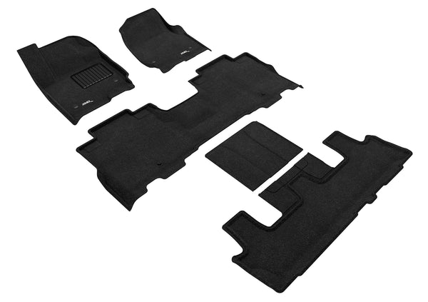 3D MAXpider ELEGANT Floor Mat for 2018-2022 FORD EXPEDITION  - BLACK - 1ST ROW 2ND ROW 3RD ROW - L1FR12504709 [2020 2019 2018]