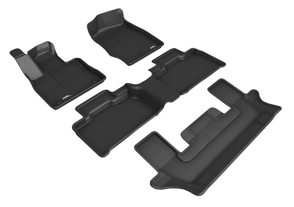 3D MAXpider KAGU Floor Mat for 2020-2023 FORD EXPLORER  - BLACK - 1ST ROW 2ND ROW 3RD ROW - L1FR13101509 [2021 2020 2019]