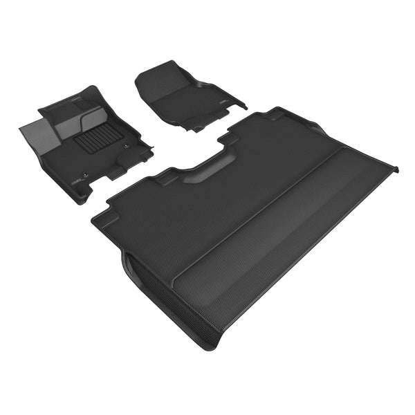 3D MAXpider KAGU Floor Mat for 2022-2023 FORD  F-150 SUPERCREW  - BLACK - 1ST ROW 2ND ROW - L1FR15301509 [2023 2022 2021 2020]