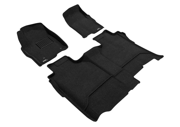 3D MAXpider ELEGANT Floor Mat for 2019-2023 GMC / CHEVROLET SIERRA / SILVERADO 1500 CREW  - BLACK - 1ST ROW 2ND ROW - L1GM02504709 [2010 2009 2008 2007 2006]