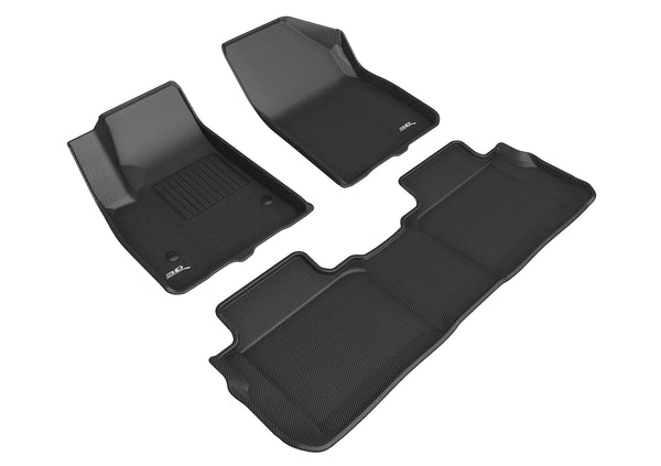 3D MAXpider KAGU Floor Mat for 2017-2023 GMC ACADIA 5-SEATS  - BLACK - 1ST ROW 2ND ROW - L1GM02701509 [2019 2018 2017 2016 2015 2014 2013 2012 2011]