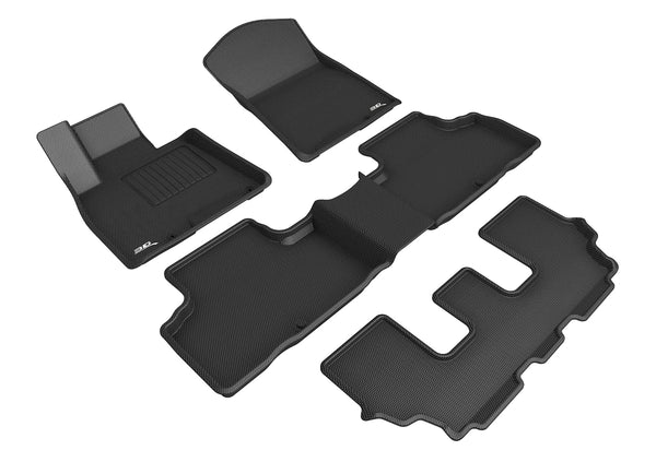 3D MAXpider KAGU Floor Mat for 2021-2024 GENESIS GV80  - BLACK - 1ST ROW 2ND ROW 3RD ROW - L1GS00701509 [2023 2022 2021 2020 2019 2018]