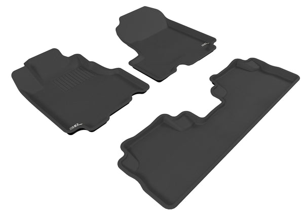 3D MAXpider KAGU Floor Mat for 2007-2011 HONDA CR-V  - BLACK - 1ST ROW 2ND ROW - L1HD00601509 [2020 2019 2018 2017]