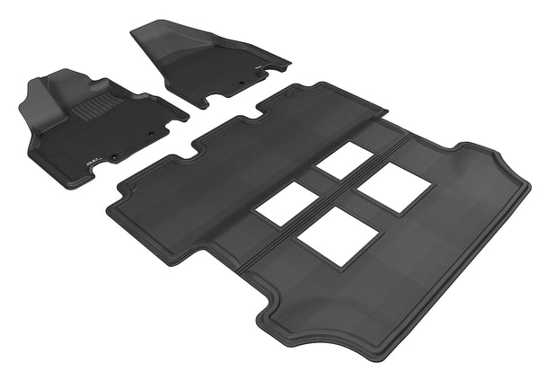 3D MAXpider KAGU Floor Mat for 2011-2017 HONDA ODYSSEY EX  - BLACK - 1ST ROW 2ND ROW - L1HD03801509 [2022 2021 2020 2019 2018 2017 2016 2015 2014 2013]